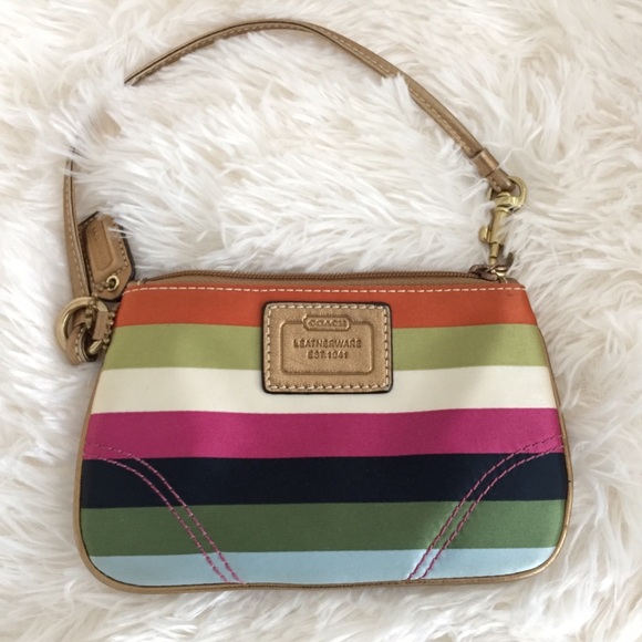 coach stripe wristlet